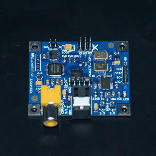 Alt view image 3 of 3 - AK418-TX I2S Signal to Coaxial Fiber with I2S Signal Output Supports 24 192