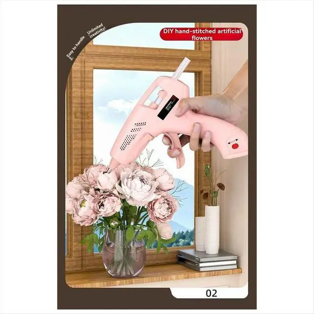 Alt view image 2 of 6 - Mini Pink Rechargeable Hot Silicone Machine,7mm Cordless 3.7V,60 Min Use,Type-C Charging, Kids DIY Tools