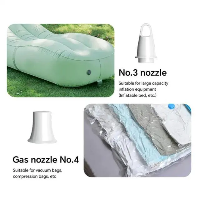 Alt view image 2 of 3 - Mini Air Pump Electric Inflator Pump for Air Mattresses Inflate Deflate Beds Swimming Ring Outdoor Camping Pump
