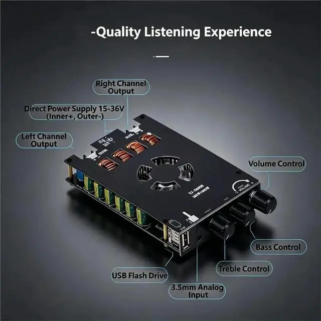 Alt view image 3 of 3 - 2X160w D160B TDA7498E Class D Digital Power Amp Board
