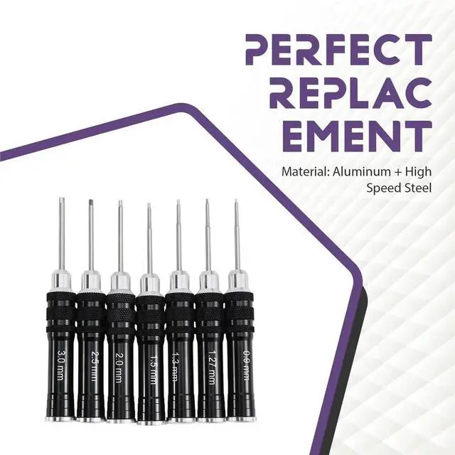 Alt view image 2 of 6 - Black Handle Hex Screwdriver Tool Set for RC Helicopter Model Airplane Computer Clock, Remote Control Toy Repair Tools