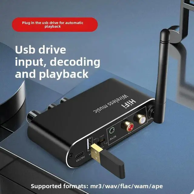 Alt view image 2 of 3 - Digital To Analog Audio DAC Converter Spdif Optical Coaxial Signal To 3.5MM AUX Amplifier Decoder Bluetooth-Compatible Receiver
