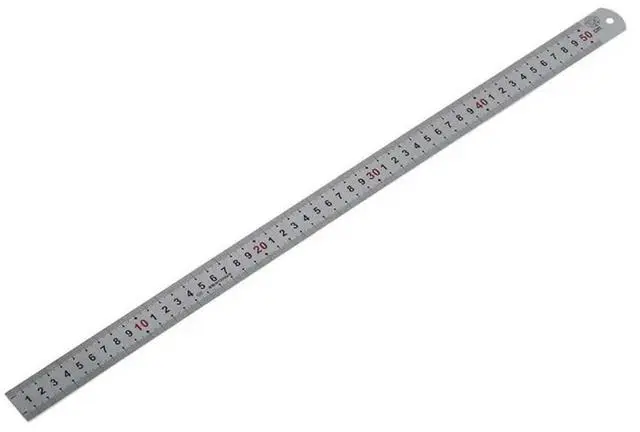 Main image of 10X Double Side Scale Stainless Steel Straight Ruler Measuring Tool 50Cm