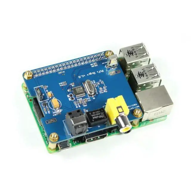 Alt view image 2 of 3 - HIFI DiGi+ Digital Sound Card I2S SPDIF Optical Fiber + Case for Raspberry Pi