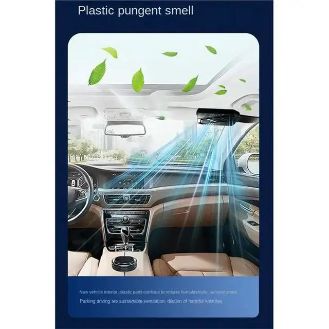 Alt view image 3 of 3 - Car Interior Cooling Exhaust Fan Automotive Ventilation Fan Rechargeable In-Car Ventilator