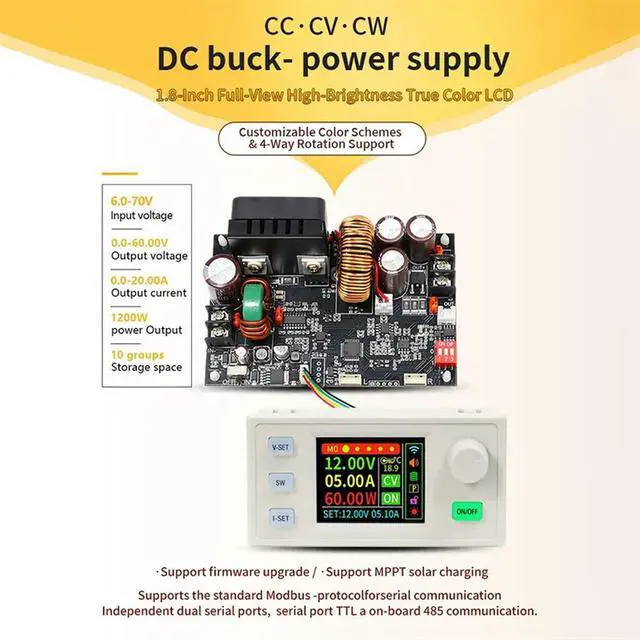 Alt view image 3 of 3 - YM-XY6020LS CNC DC Buck Boost Converter 20A 1200W oratory Power Regulator Constant Voltage And Current Charging Module