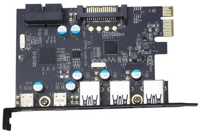 Alt view image 2 of 3 - PCI Express Card To 3 PORTS USB 3.0 2 PORTS USB3.1 Type C Internal USB 3.0 20PIN 7 Ports USB HUB Pcie To Tyoe-c Expansion Card