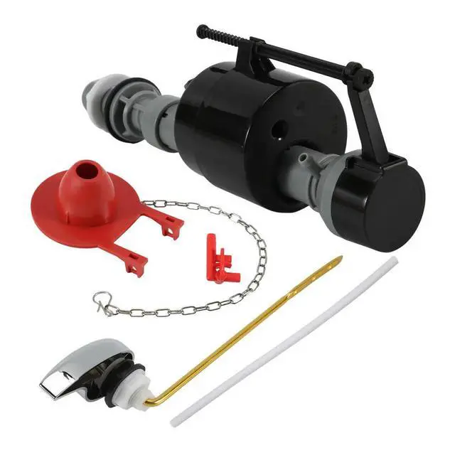 Alt view image 3 of 6 - Universal Toilet Flusher Replacement Adjustable Fill Valve,Flapper & Brass Handle Lever-Complete Inside Tank Repair Kit