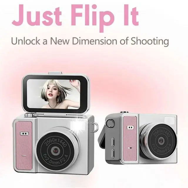 Alt view image 3 of 4 - Mini HD Camera for Kids Students Party Outdoor Sports Pocket Selfie Camcorder 2K Photography Video Recorder