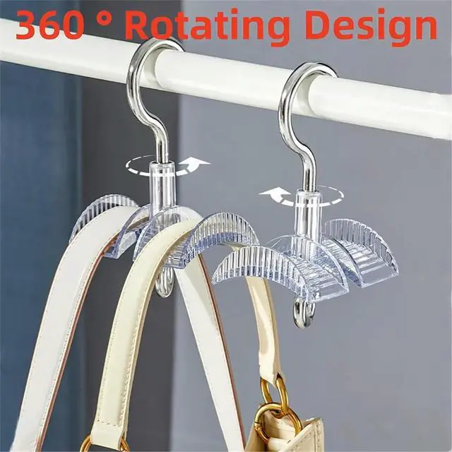 Alt view image 3 of 6 - Purse Hanger for Closet,6Pcs 360° Rotatable Arch Purse Hanger Hooks Keep Your Purse in Good Condition While Saving Space