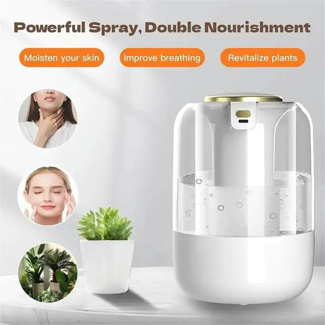 Alt view image 2 of 3 - Air Humidifier 2L Quiet Cool Mist Humidifier for Plants Office Home Car Humidificador with 3 Mist Modes & Night Light