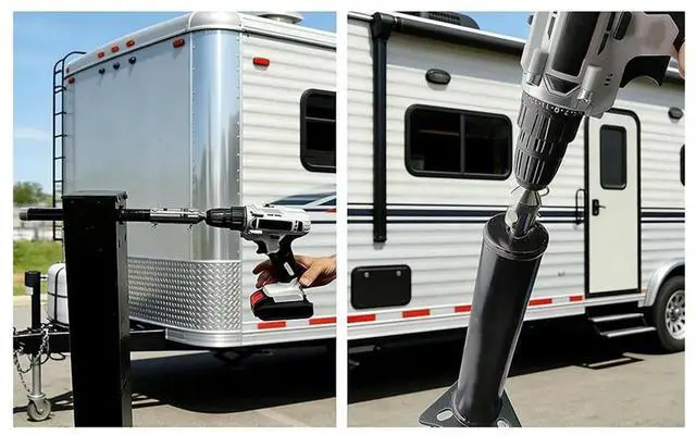 Alt view image 3 of 6 - uyuy 2 in 1 Trailer Jack Drill Adapter for 1 Inch & 1/2 Inch Jack Drive Shaft- Stainless Steel, with 1/2 Inch Socket Adapter