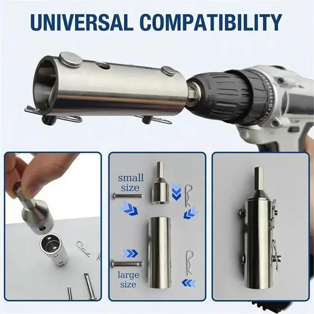 Alt view image 2 of 6 - uyuy 2 in 1 Trailer Jack Drill Adapter for 1 Inch & 1/2 Inch Jack Drive Shaft- Stainless Steel, with 1/2 Inch Socket Adapter