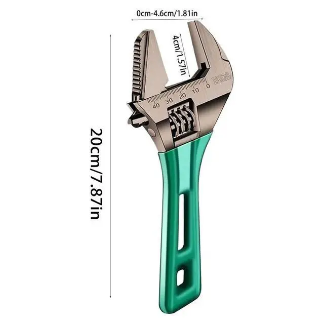 Alt view image 2 of 6 - 8-Inch Extra-Large Opening Dual-Use Wrench Multifunctional Steel Short Handle Wrench for Home, Garage, Workshop, Home