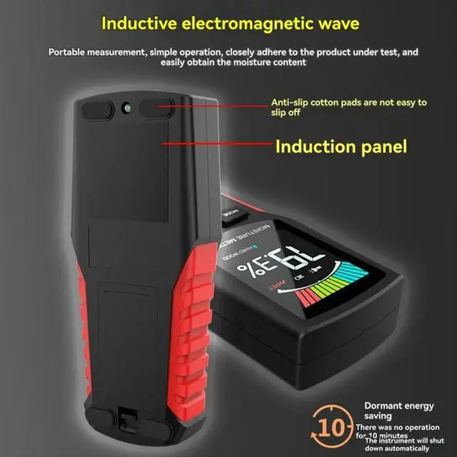 Alt view image 3 of 3 - Wood Moisture Meter, Wall Moisture Content Tester, Cardboard Humidity Tester, Cement Brick Moisture Tester
