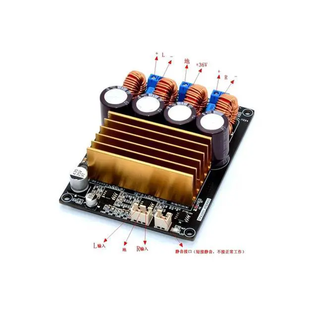 Alt view image 2 of 3 - TPA3251 Stereo Dual-Channel Digital All-Aluminum 175W+175W Power Amplifier Board