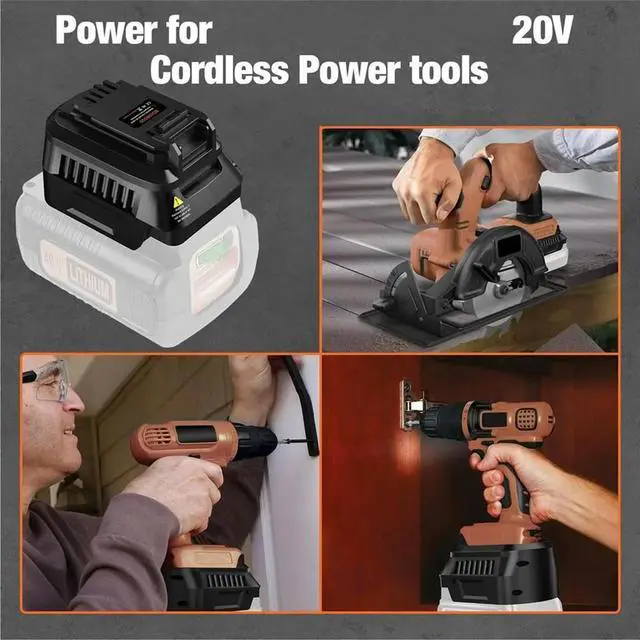 Alt view image 2 of 6 - Adapter for Black and Decker 40V Lithium Convert to Work for Black and Decker 20V Cordless Power Tool