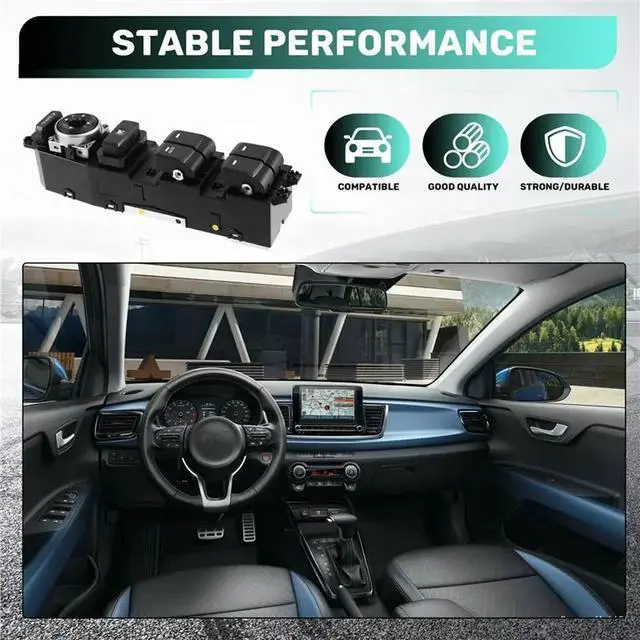Alt view image 3 of 3 - Power Window Switch 93570-B3510 Front Left Door Window Switch