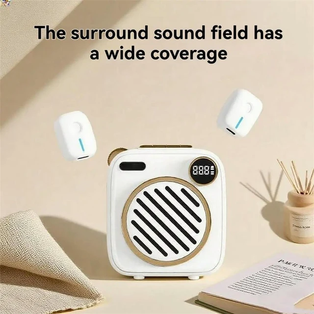 Alt view image 2 of 6 - White Dual Microphone Bee Amplifier Microphone for Teacher Tour Guides Promotional Speaker