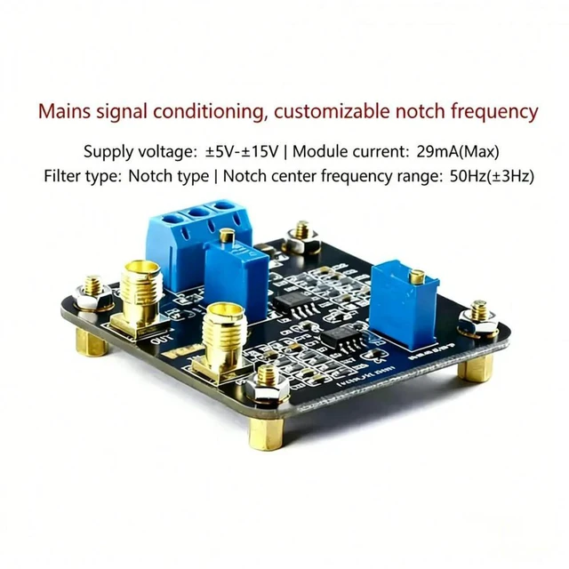 Alt view image 3 of 3 - High Q Value 50Hz Notch Filter Module 50Hz Notch Frequency Signal Conditioning