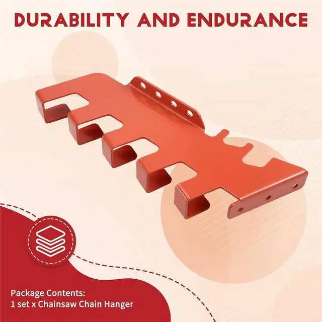 Alt view image 2 of 6 - Chainsaw Chain Hanger Chainsaw Chain Wall Mount with 5 Hook Heavy Duty Chainsaw Chain Holder Chainsaw Chain Rack