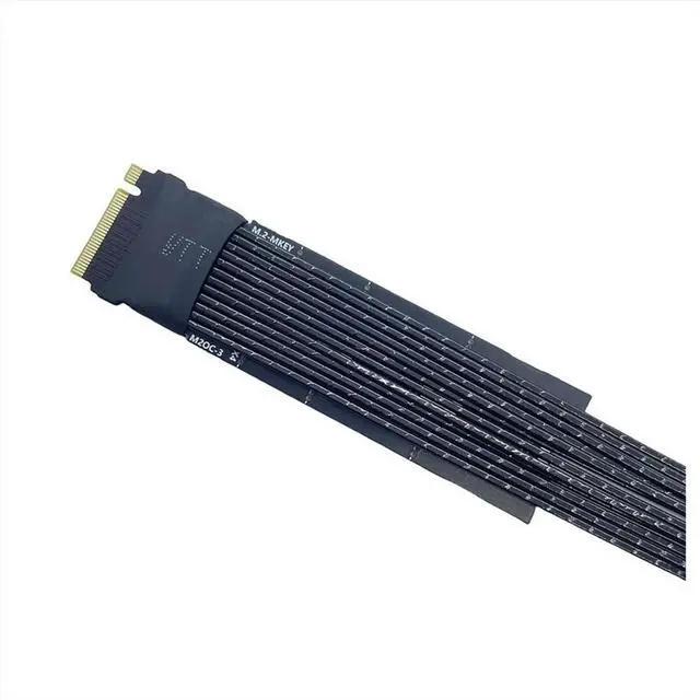Alt view image 2 of 6 - For M.2 to Oculink 4i Extension Cable Desktop M2 Mkey NVME to SFF8611 Adapter Cord PCIe 4.0 X4 Gen4 Silver Plated 20cm