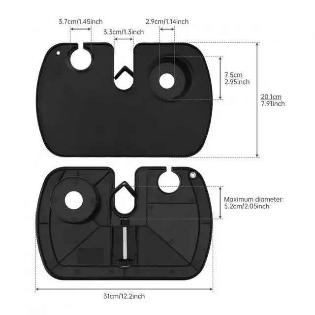 Alt view image 2 of 3 - Functional Universal Large Mic Stand Tray Microphone Stand Tray for Studio Concert Karaoke Stands with Phone Holder