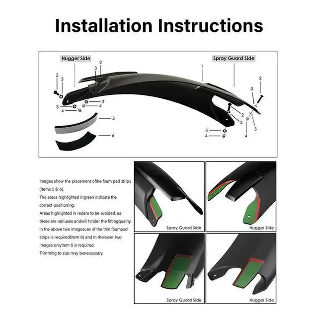 Alt view image 2 of 3 - Rear Hugger Splash Cover Fender Extender Guard Mudguard For Triumph Trident 660 2021-2025 Trident 800 2026