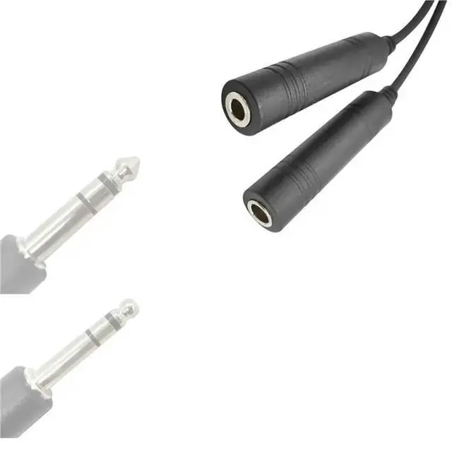 Alt view image 2 of 3 - 3X GA Dual Plugs Aviation Headphone To 2-Pin Pilot Headset Connector Convert Cable For Baofeng UV-5R 888S Kenwood
