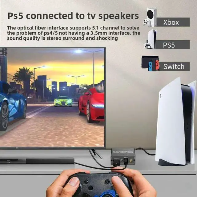 Alt view image 2 of 3 - 4K Video Audio Extractor HDMI-Compatible To 3.5MM Audio Converter SPDIF Optical TOSLINK Stereo Out Splitter Adapter