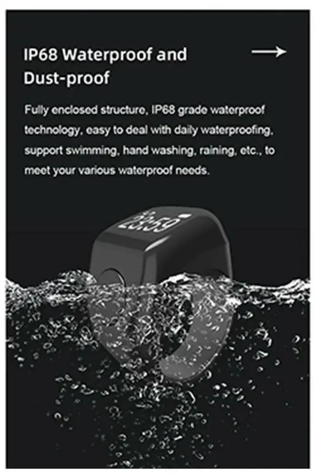 Main image of Ring Heart Rate Monitor, Blood Oxygen Level, Pedometer, Finger-Worn Multi-Function Counter with Bluetooth White