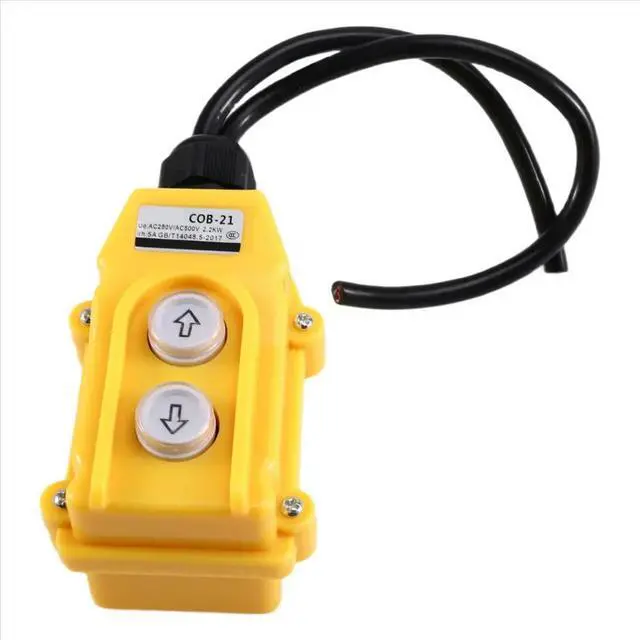 Alt view image 3 of 3 - COB-21 Button Switch with Wire Hoist Switch, Crane Driving Direct Control Button, Electric Hoist Three-Phase