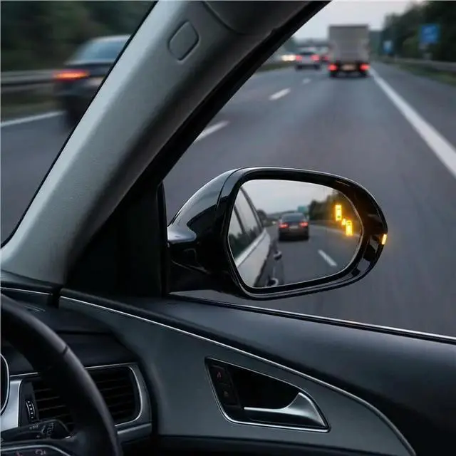 Alt view image 2 of 3 - Car Rearview Mirror Cover For Audi A6 C7 C7.5 S6 4G 2012-2018 With Lane Change Assist Hole Side Mirror Cap Covers
