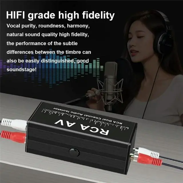 Alt view image 2 of 6 - Audio Noise Filter Ground Loop Isolator for RCA Eliminate Hum Buzz Static Car Home Stereo System Car Audio Filter