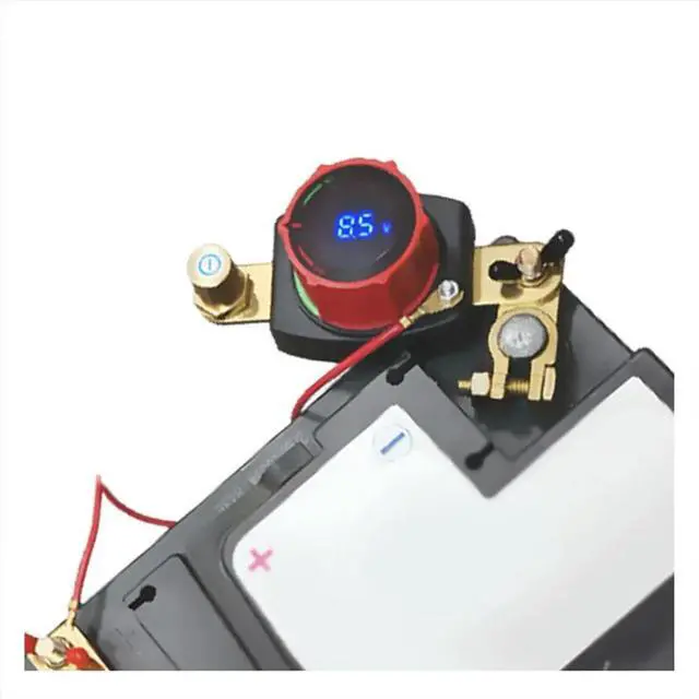Main image of Top Post Disconnect Switch with Voltmeter, 5-80V Master Isolator Kill-Switch Kit - Car Disconnect Switch