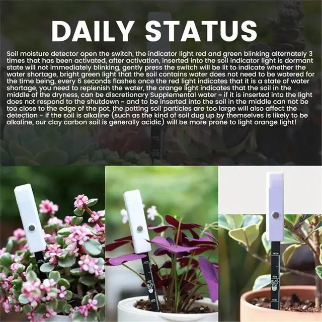 Alt view image 2 of 6 - Soil Moisture Sensor Soil Temperature Humidity Tester Garden Plant Detector Planting Humidity Meter for Garden Lawn Farm