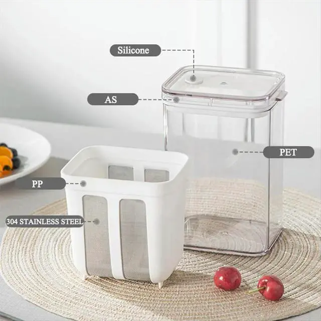 Alt view image 2 of 3 - 1800ml Yogurt Filter GreYogurt Strainer Food Strainer Container Whey Separation Cheese Tools Kitchen Supplies