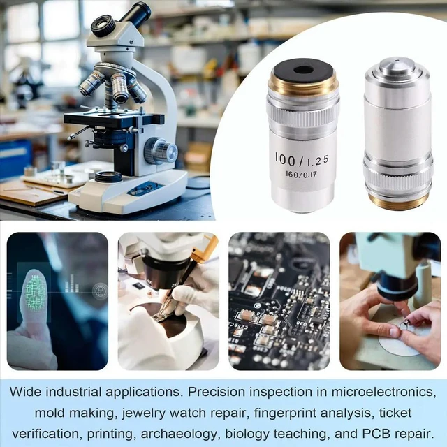 Alt view image 2 of 3 - 195 Achromatic Objectives Lens Optical 100x 195MM Conjugate Distance Biological Microscope Objective Lens
