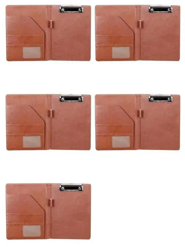 Main image of 5X A5 Document Bag File Folder Clipboard Business Office Financial School Supplies (Brown)