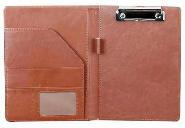 Alt view image 3 of 3 - 5X A5 Document Bag File Folder Clipboard Business Office Financial School Supplies (Brown)