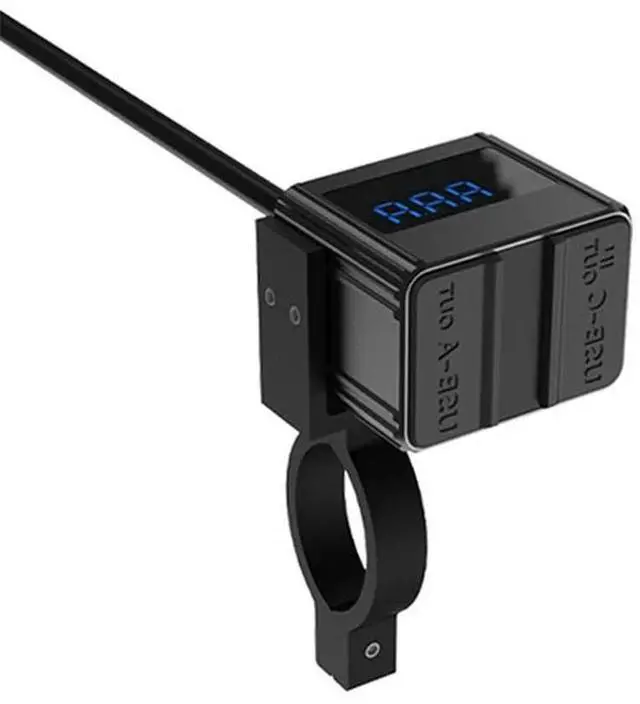 Main image of 100W Motorcycle Socket Charger Type-C USB Fast Charging Ports With Voltmeter Display Bidirectional Moto Accessories