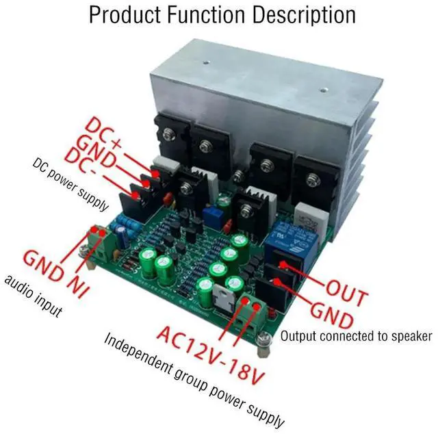 Main image of Dual differential mono Power Amplifier Board Discrete Component Amplifier Board High power 200W Finished Board