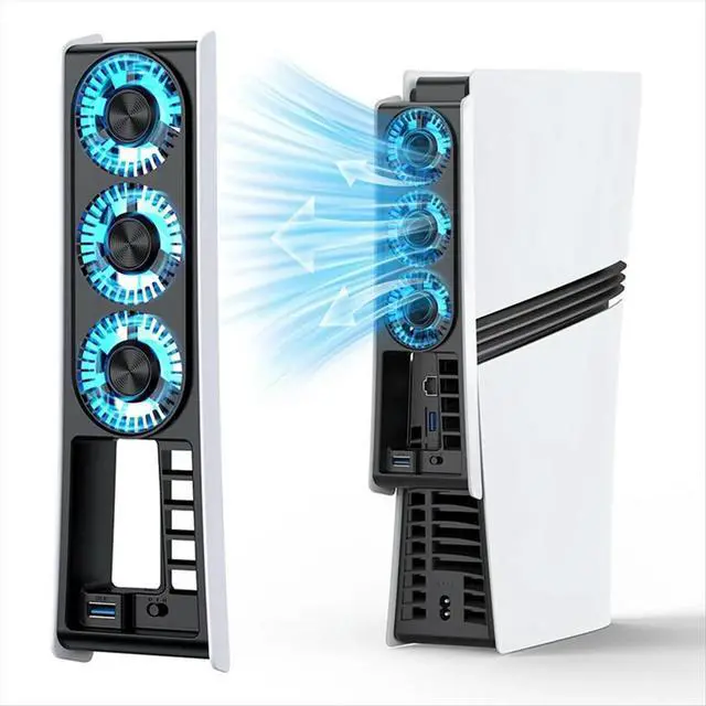 Alt view image 3 of 6 - Cooling Fan for PS5 Pro ligent Temperature Control Low Noise Fan for PS5 Pro Disc & Digital Edition