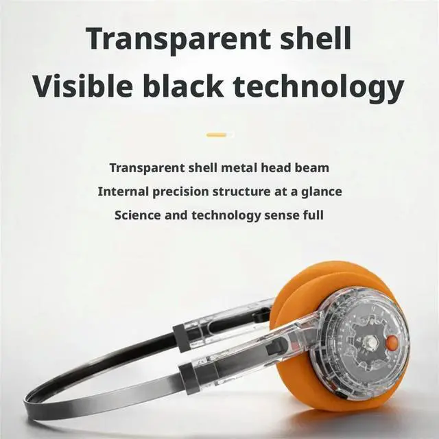 Alt view image 2 of 3 - Retro over-Ear Headphones Bluetooth Headset Hi-Fi Stereo Sound, Foldable Comfortable Earphone with Mic