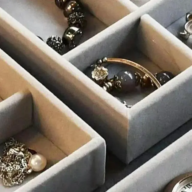 Main image of Capacity High-Grade Exquisite Oxidation Three Drawer Desktop Jewelry Bracelet Ring Jewelry Large Box Gray
