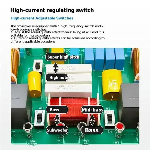 Alt view image 2 of 3 - PA-329A 1000W 3 Channel Frequency Divider Treble/Bass/Subwoofer Frequency Divider Multi-Stage Adjustable Filter Board