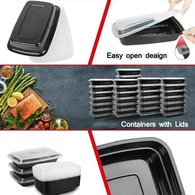 Main image of 1000ml Thick Disposable Takeaway Lunch Box Tableware Can Be Microwave Heated Rectangular Plastic Bowl Food Packaging Box