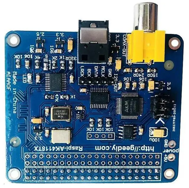 Main image of AK4118-TX Coaxial, Fiber I2S Output Board 24bit 192K Support VOLUMIO or MOODE For Raspberry Pi 2B 3B 3B + 4B