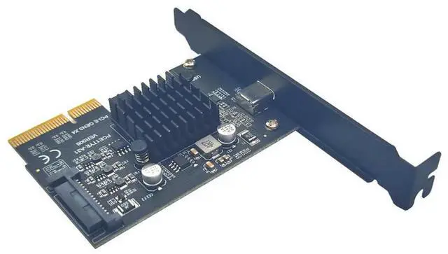 Alt view image 3 of 3 - USB PCIE Card Type C PCI-Express 4X To USB 3.2 Gen 2X2 (20Gbps) ASM3242 Chipset for Expansion Adapter SATA Power Card