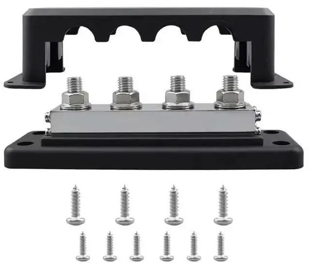 Main image of 600A 4-Way Busbar Heavy Duty Power Distribution Block M10 Stud